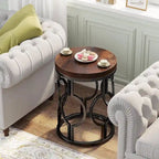 Table d'appoint ronde en bois pour salon ou chambre