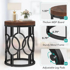 Table d'appoint ronde en bois pour salon ou chambre