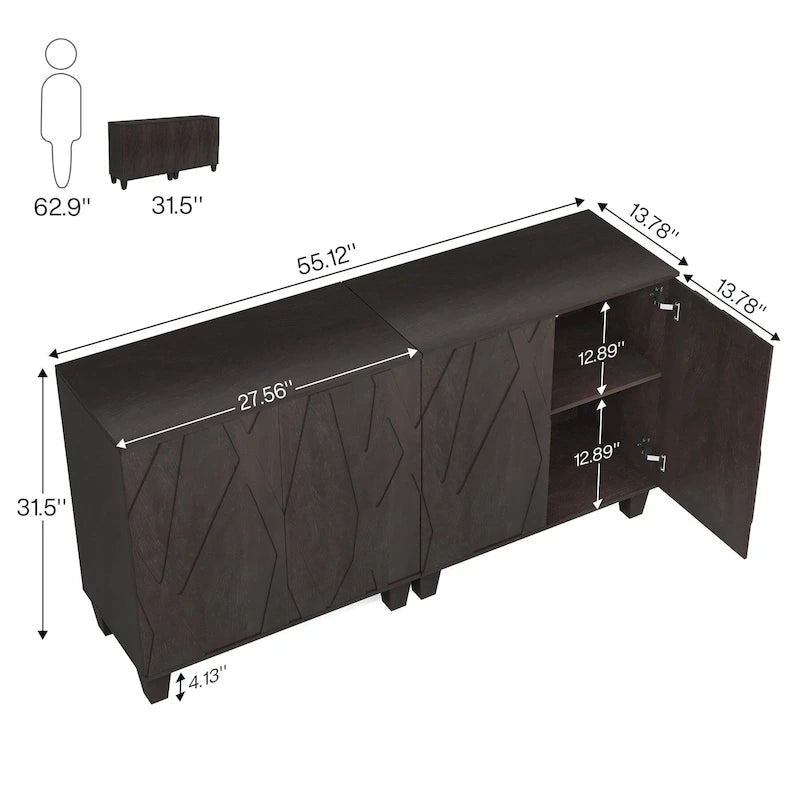 Grand buffet vintage pour cuisine ou salle à manger