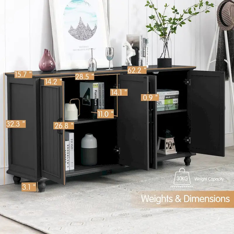 Buffet de cuisine, meuble bar à café, meuble de rangement d'appoint