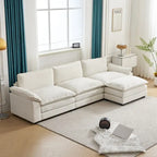 Canapé nuage à coussins double couche, canapé Moludar avec pouf réversible pour salon