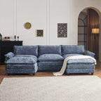 Canapé nuage à coussins double couche, canapé Moludar avec pouf réversible pour salon