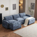 Canapé nuage à coussins double couche, canapé Moludar avec pouf réversible pour salon