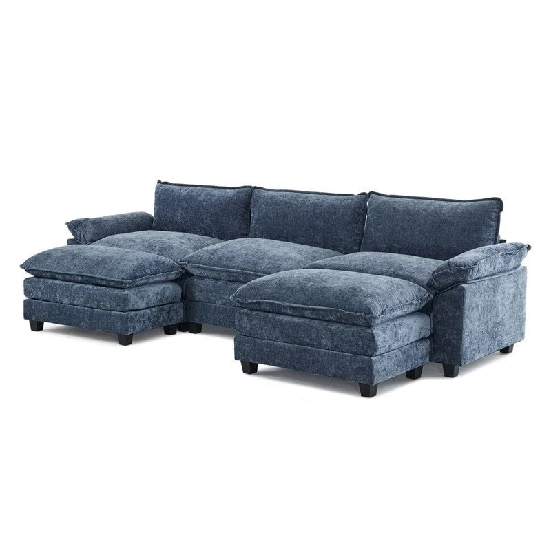 Canapé nuage à coussins double couche, canapé Moludar avec pouf réversible pour salon