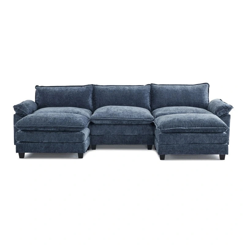 Canapé nuage à coussins double couche, canapé Moludar avec pouf réversible pour salon