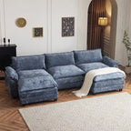 Canapé nuage à coussins double couche, canapé Moludar avec pouf réversible pour salon