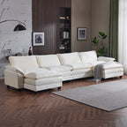 Canapé nuage à coussins double couche, canapé Moludar avec pouf réversible pour salon