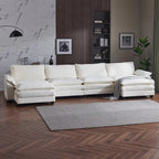 Canapé nuage à coussins double couche, canapé Moludar avec pouf réversible pour salon