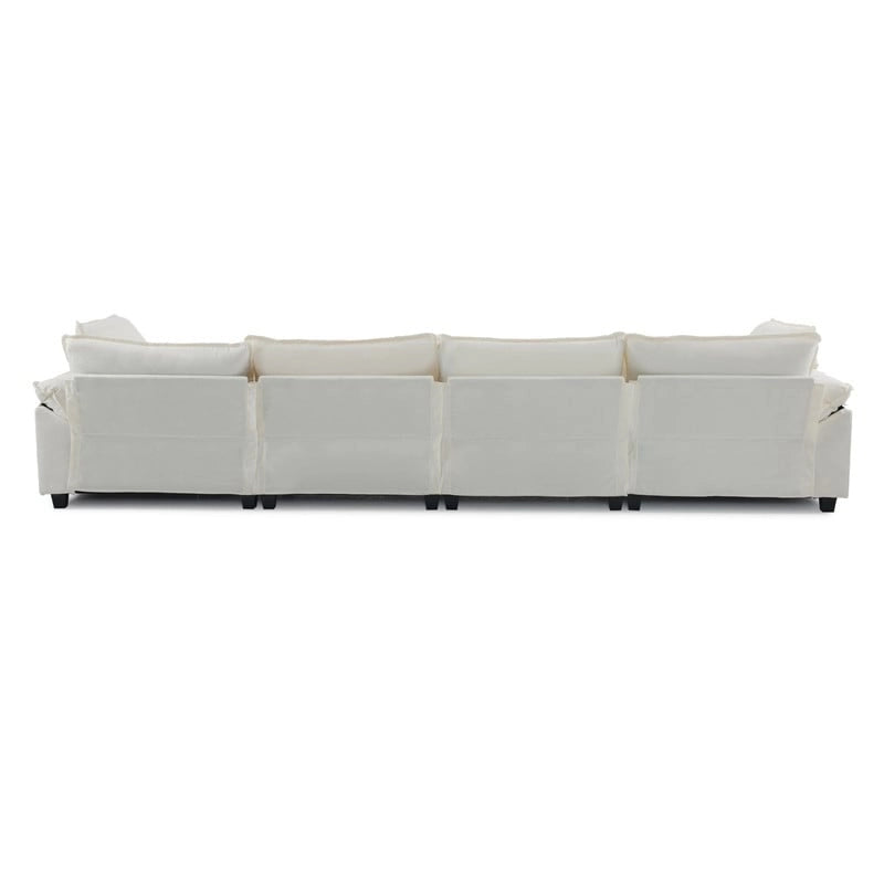 Canapé nuage à coussins double couche, canapé Moludar avec pouf réversible pour salon