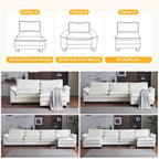 Canapé nuage à coussins double couche, canapé Moludar avec pouf réversible pour salon