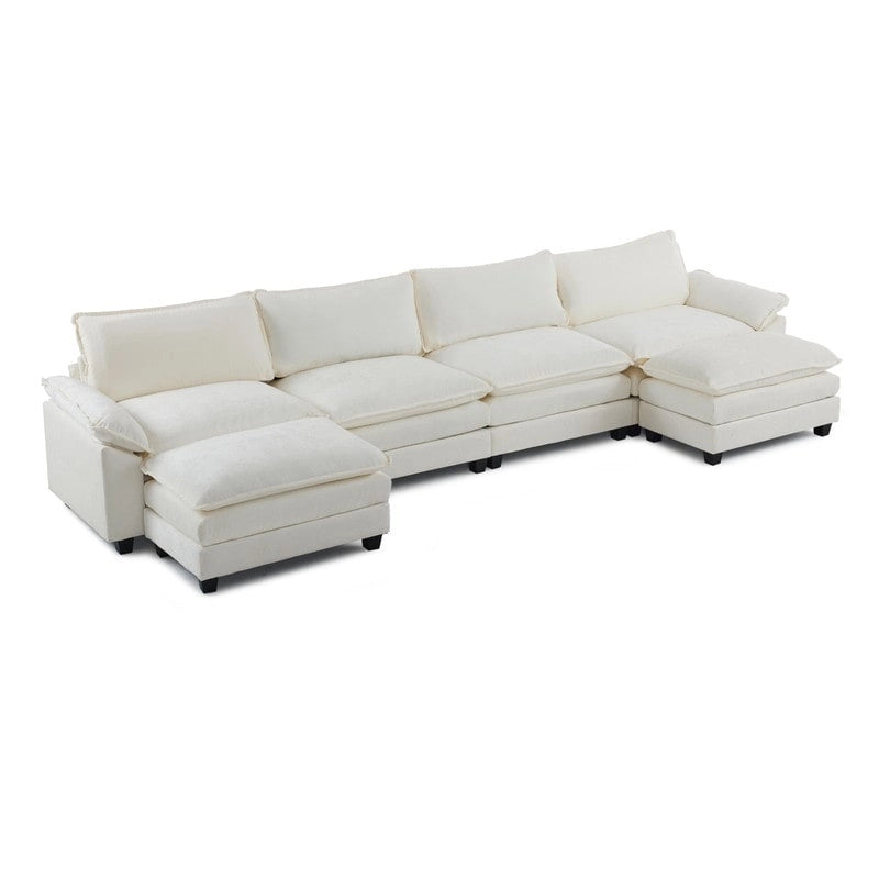Canapé nuage à coussins double couche, canapé Moludar avec pouf réversible pour salon