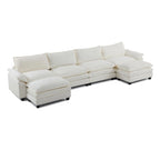 Canapé nuage à coussins double couche, canapé Moludar avec pouf réversible pour salon