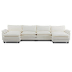 Canapé nuage à coussins double couche, canapé Moludar avec pouf réversible pour salon