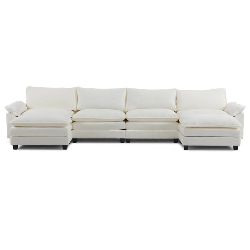 Canapé nuage à coussins double couche, canapé Moludar avec pouf réversible pour salon
