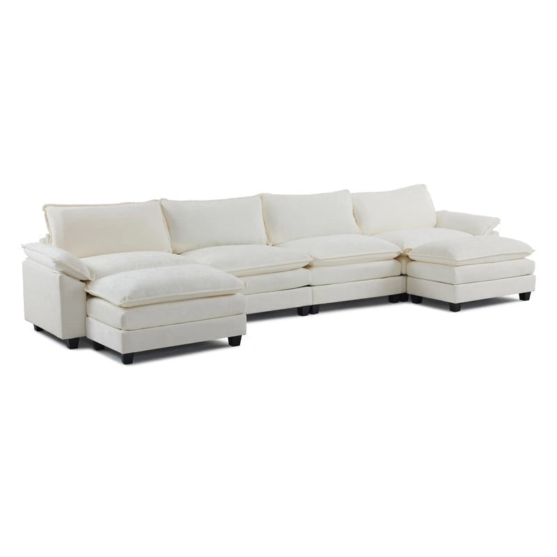 Canapé nuage à coussins double couche, canapé Moludar avec pouf réversible pour salon