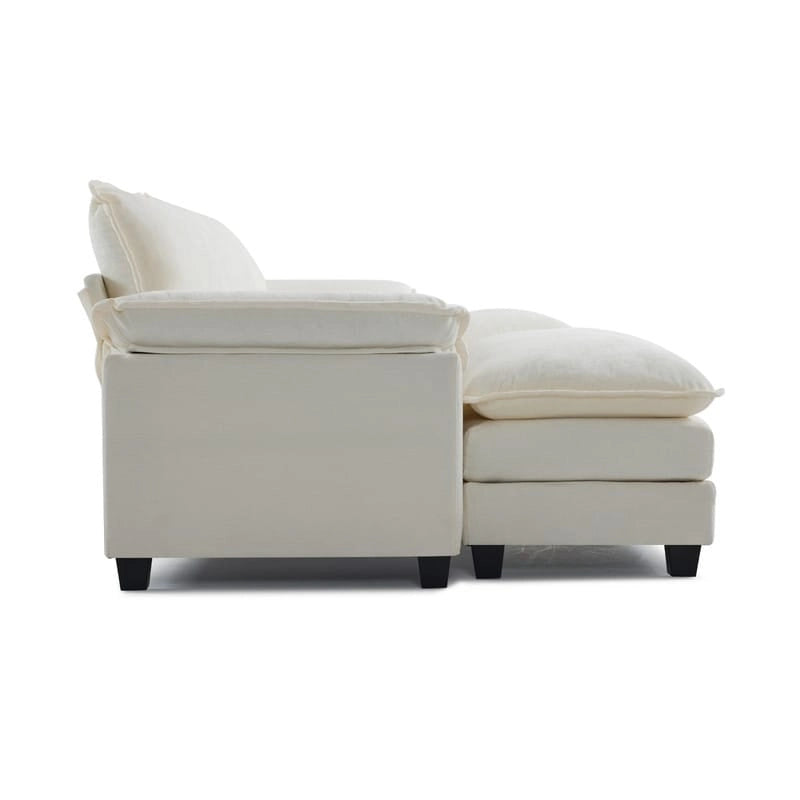 Canapé nuage à coussins double couche, canapé Moludar avec pouf réversible pour salon