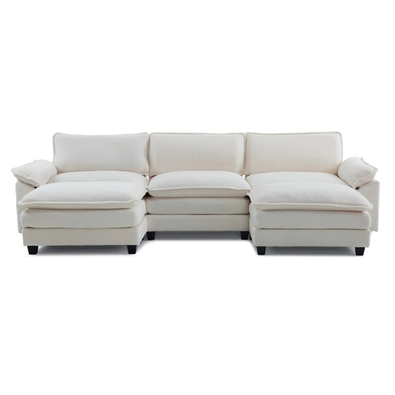 Canapé nuage à coussins double couche, canapé Moludar avec pouf réversible pour salon