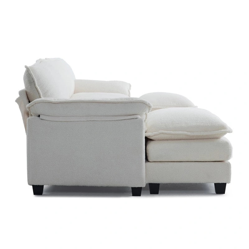 Canapé nuage à coussins double couche, canapé Moludar avec pouf réversible pour salon