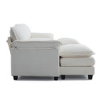 Canapé nuage à coussins double couche, canapé Moludar avec pouf réversible pour salon
