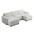 Canapé nuage à coussins double couche, canapé Moludar avec pouf réversible pour salon