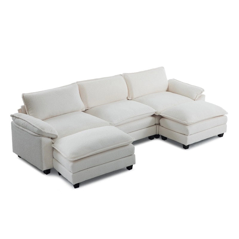 Canapé nuage à coussins double couche, canapé Moludar avec pouf réversible pour salon