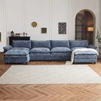 Canapé nuage à coussins double couche, canapé Moludar avec pouf réversible pour salon