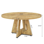 Table de salle à manger ronde de 47 pouces pour 4 personnes, table de cuisine de style campagnard, petite table à manger en bois pour salle à manger ou salon