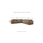 Canapé d'angle 5 pièces Emilia marron moyen, Signature Design by Ashley - 132 cm (L) x 132 cm (P) x 36 cm (H)
