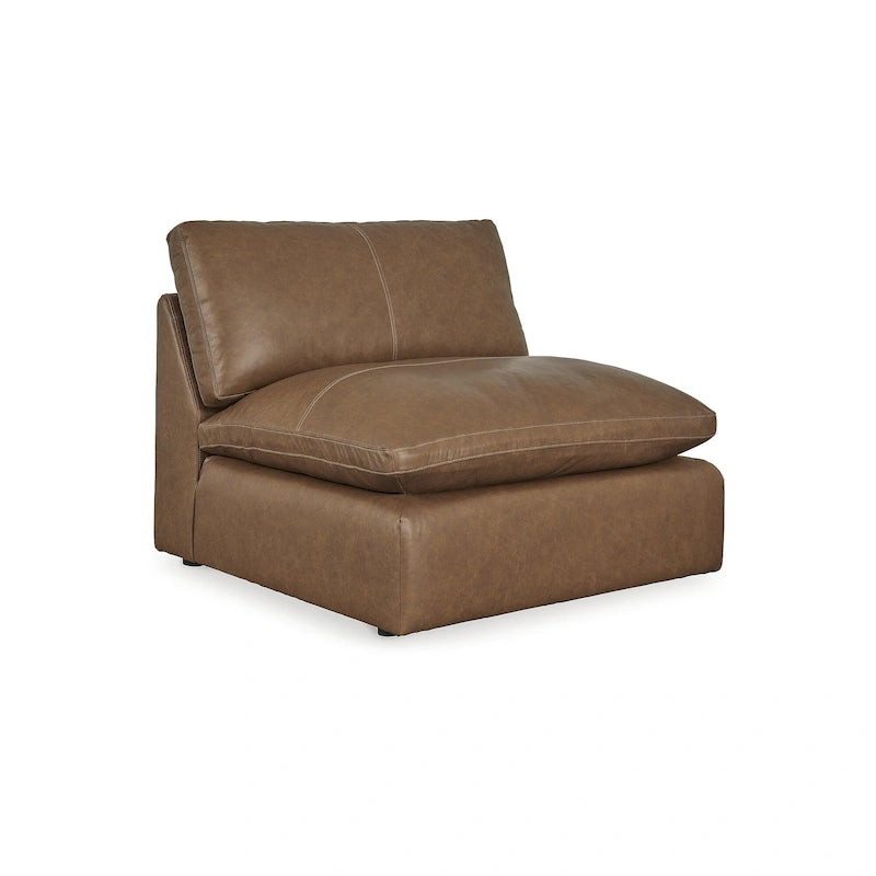 Canapé d'angle 5 pièces Emilia marron moyen, Signature Design by Ashley - 132 cm (L) x 132 cm (P) x 36 cm (H)