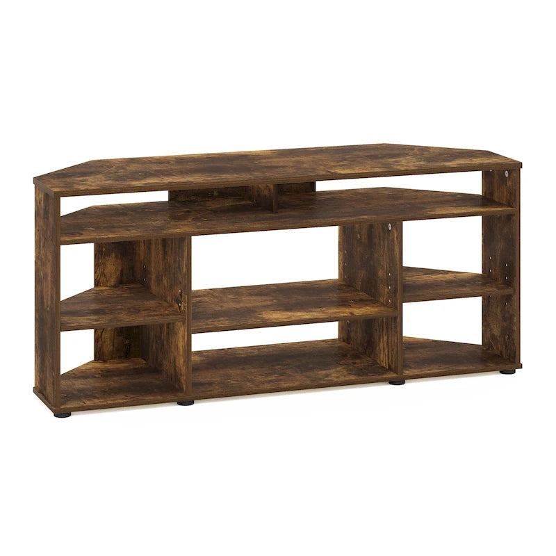 Meuble TV d'angle Furinno Jensen pour téléviseurs jusqu'à 55 pouces, couleur expresso