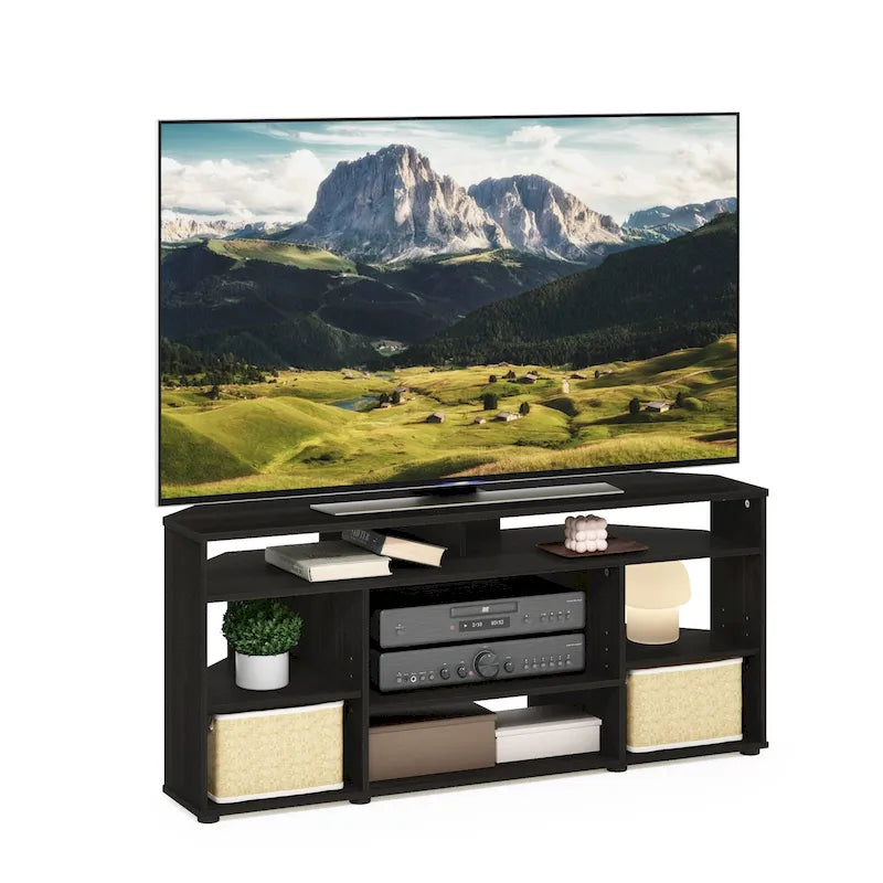 Meuble TV d'angle Furinno Jensen pour téléviseurs jusqu'à 55 pouces, couleur expresso