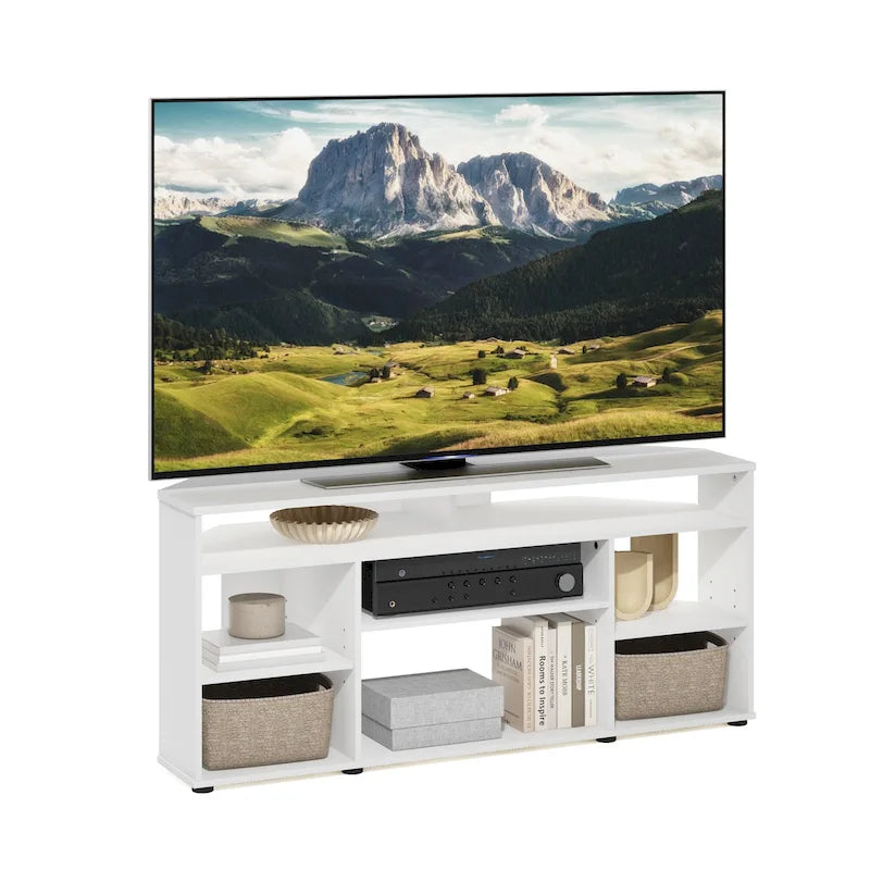 Meuble TV d'angle Furinno Jensen pour téléviseurs jusqu'à 55 pouces, couleur expresso