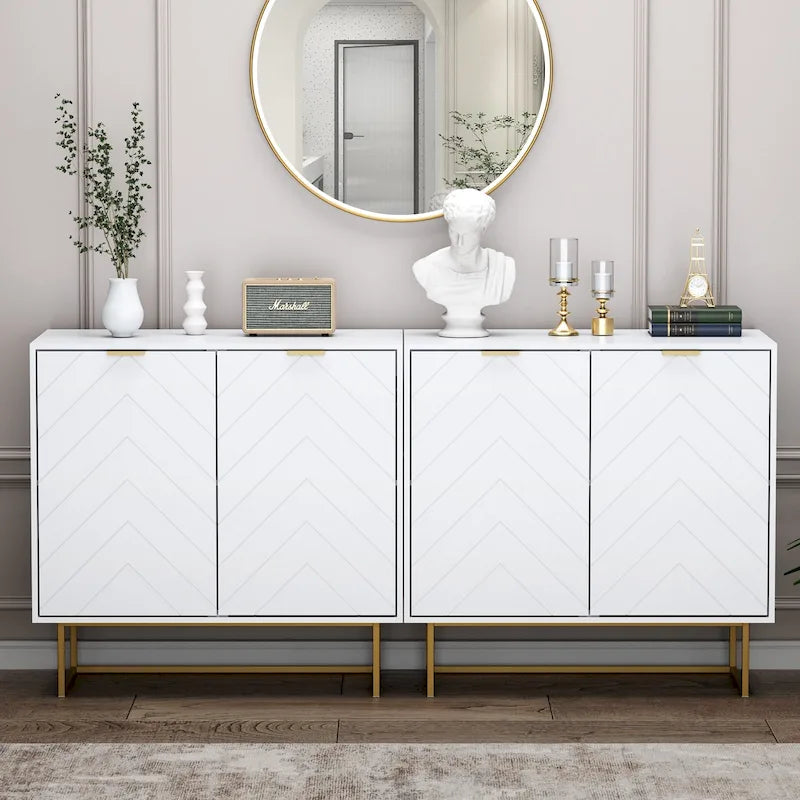 Buffet double avec étagères réglables pour salon et cuisine