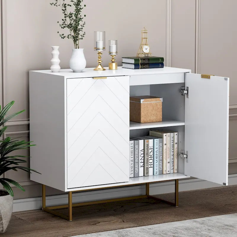 Buffet double avec étagères réglables pour salon et cuisine