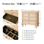 Ensemble de 2 tables de chevet Muriel Farmhouse à 3 tiroirs avec prises intégrées par HULALA HOME