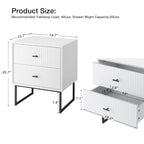 Ensemble de 2 tables de chevet avec cadre en métal pour chambre à coucher ou salon