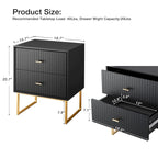 Ensemble de 2 tables de chevet avec cadre en métal pour chambre à coucher ou salon