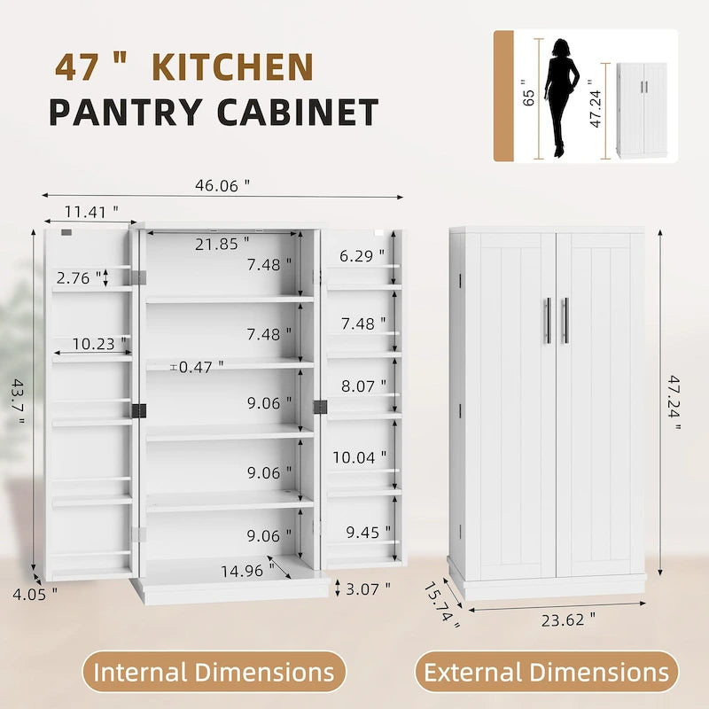 Armoire de rangement Futzca 47 po, armoires de cuisine en bois