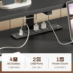 Bureau d'ordinateur à domicile avec tiroir à dossiers et prise électrique, étagère à 5 tiroirs pour écran