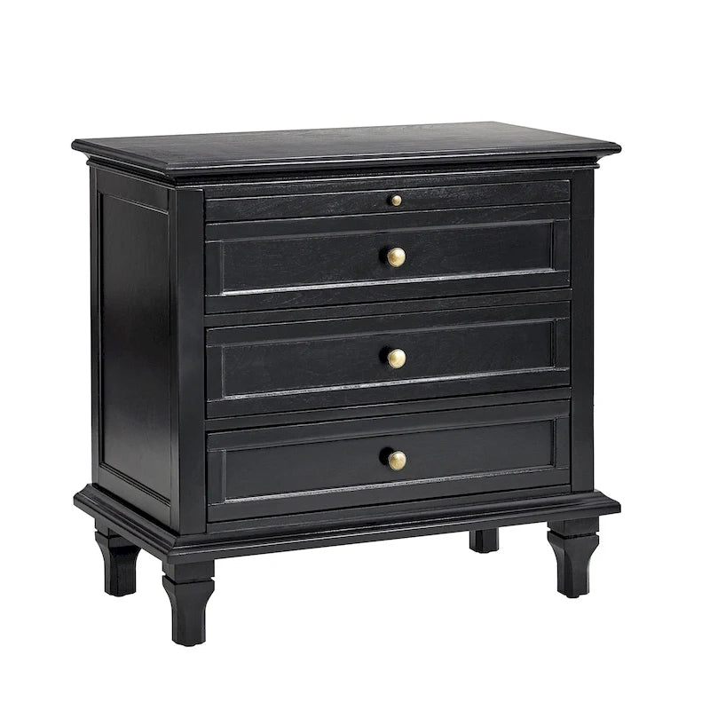 Table de chevet Muriel Farmhouse à 3 tiroirs avec prises intégrées par HULALA HOME
