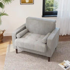 Fauteuil d'appoint moderne en velours côtelé rembourré avec coussins d'accoudoirs