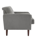 Fauteuil d'appoint moderne en velours côtelé rembourré avec coussins d'accoudoirs