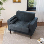 Fauteuil d'appoint moderne en velours côtelé rembourré avec coussins d'accoudoirs