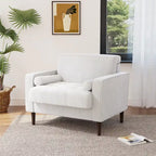 Fauteuil d'appoint moderne en velours côtelé rembourré avec coussins d'accoudoirs