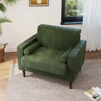 Fauteuil d'appoint moderne en velours côtelé rembourré avec coussins d'accoudoirs