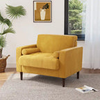 Fauteuil d'appoint moderne en velours côtelé rembourré avec coussins d'accoudoirs