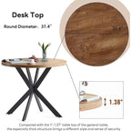 Ensemble table et chaises rondes Howtai avec accoudoirs en sherpa moelleux, gain de place