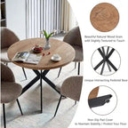 Ensemble table et chaises rondes Howtai avec accoudoirs en sherpa moelleux, gain de place