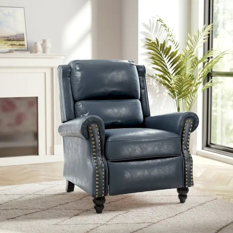 Fauteuil inclinable moderne à assise rembourrée et revêtement en cuir PU