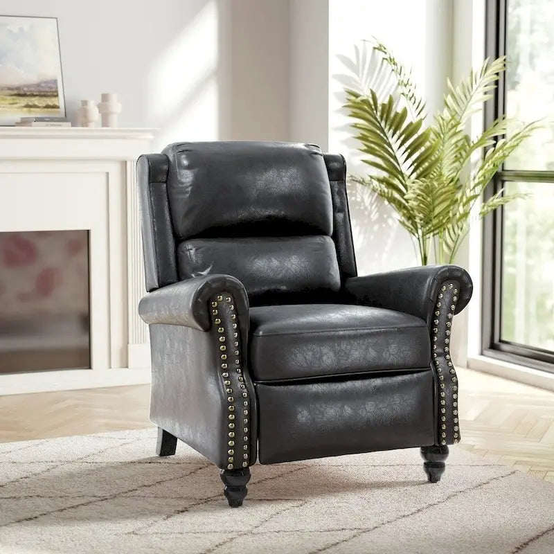 Fauteuil inclinable moderne à assise rembourrée et revêtement en cuir PU